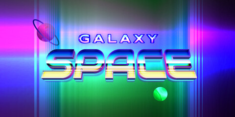 Galaxy space editable text effect style with vibrant theme concept for trendy flyer, poster and banner template promotion