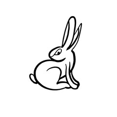 Hare. Icon. Hand-drawn illustration of the doodle vector
