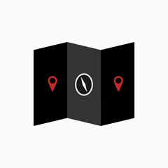 Map Icon.  Journey Symbol – Vector.     