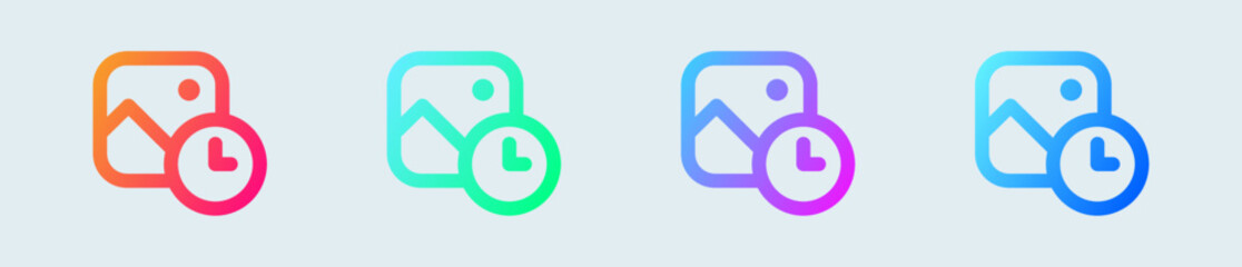 Temporary line icon in gradient colors. Limited time signs vector illustration.