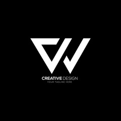 Modern letter V W creative monogram logo