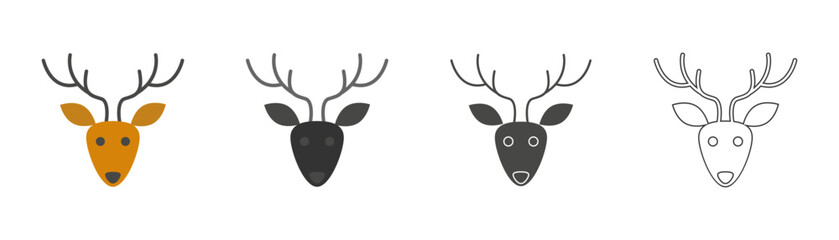 Christmas deer sets. Vector illustration.