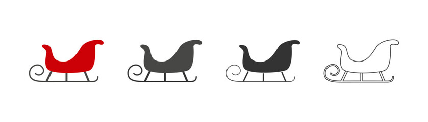 Christmas sleigh sets. Vector illustration.