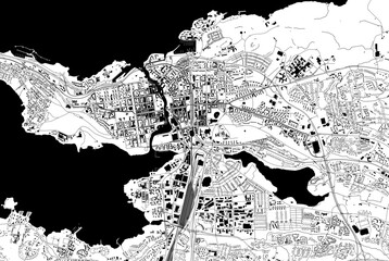 map of the city of Tampere, Finland