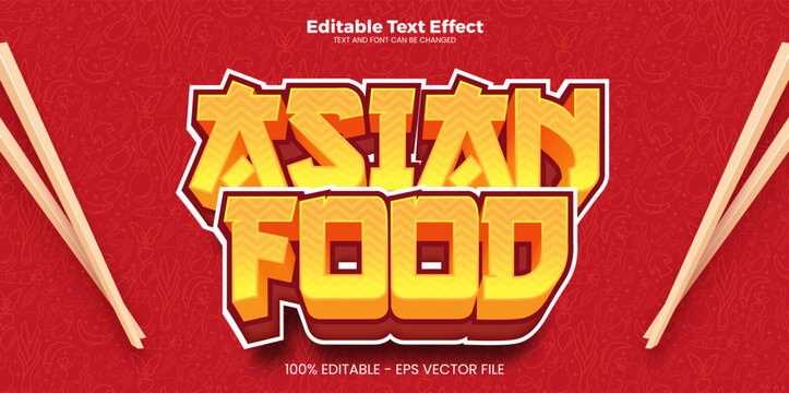 Asian Food editable text effect in modern trend style