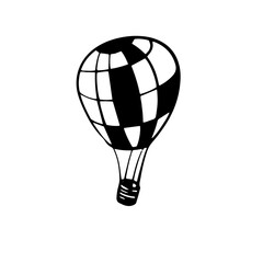 Obraz premium Air balloon. A hand-drawn sketch. Vector illustration