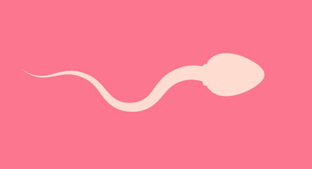 Sperm, spermatozoon simple icon. Flat vector illustration isolated on pink