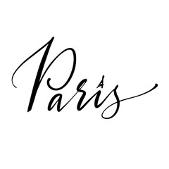 Paris. black and white text