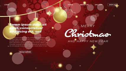 Merry Christmas Red Luminous Web Landing Page