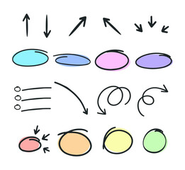 Fototapeta premium Set of pastel buble and arrows
