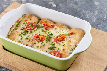 tasty lasagna in the bowl