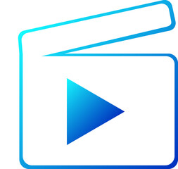 Play video icons vector illustration. Line and stroke styles can be used for web, mobile, and UI. TV and movie icon