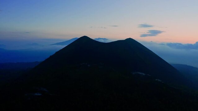 DRONE SHOT : PARICUTIN VOLCANO IN MICHOACAN BEFORE SUNSET