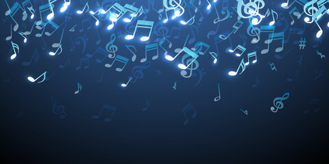 Music note icons vector background. Melody