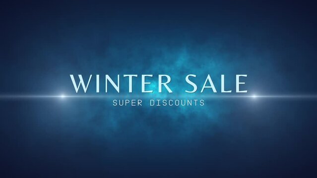 Winter sale. Super discount (dumping, percentages, purchases, sale). Art intro. Quick Time, h264, 16-bit color, highest quality. 3D animation. Smooth gradation of color, without banding effect.