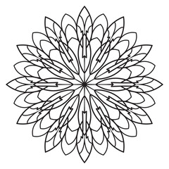 Easy mandala, basic and simple mandalas coloring book for adults, seniors, and beginner. Mandalas flower coloring page on white background.
