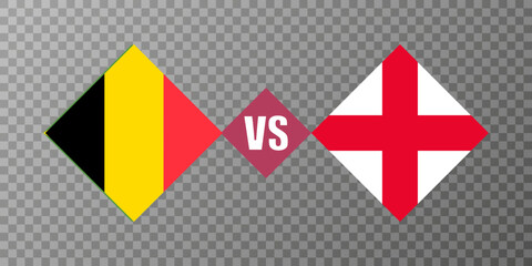 Belgium vs England flag concept. Vector illustration.