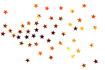 confetti in the form of stars made of metal foil, isolated