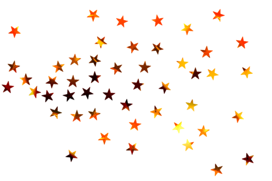 confetti in the form of stars made of metal foil, isolated