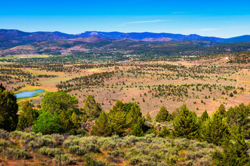 Fototapeta premium Susanville in California viewed from U.S. Route 139