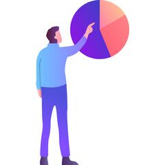 Bitcoin data statistic monitoring flat vector icon