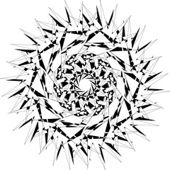 Black and white mandala isolated on white. Circular flower mandala pattern. Decorative ornament in ethnic oriental style. Outline doodle hand-drawn vector illustration. Mandala for coloring book page.