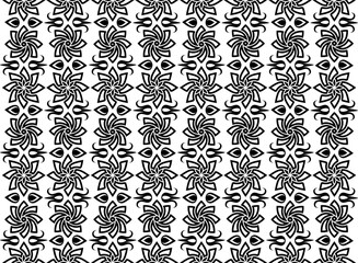 Black and white oriental pattern. Seamless repeating floral elements, background with Arabic ornament. 