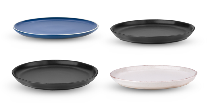 Empty ceramic plate isolated on transparent png