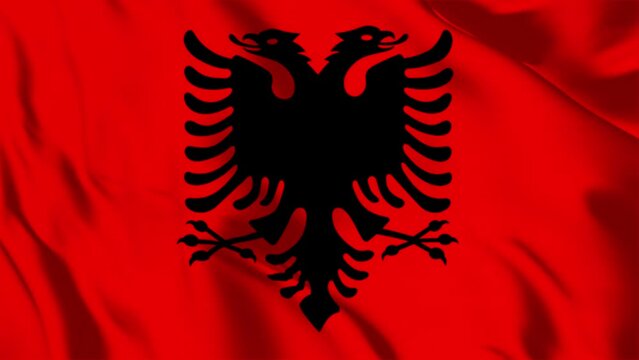 Albania Waving National Flag
