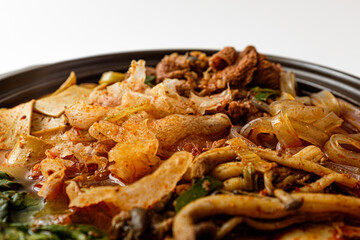 Spicy Hot Pot on white background