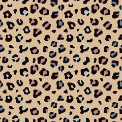 Leopard seamless pattern in pastel colors