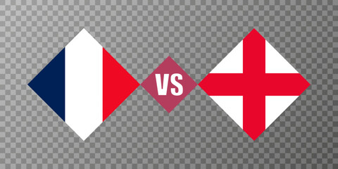 France vs England flag concept. Vector illustration.