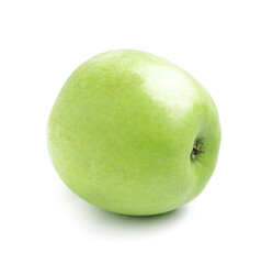 Ripe green apple on white background