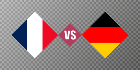 France vs Germany flag concept. Vector illustration.