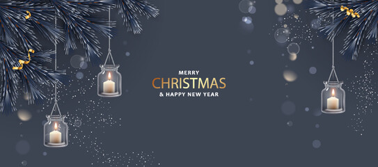 Merry Christmas and Happy New Year banner