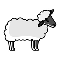 Snow covered Lamb vector color omission icon design, Winter Season Element symbol, Snowboarding Equipment Sign, extreme sports stock illustration, Sheep Side View Concept