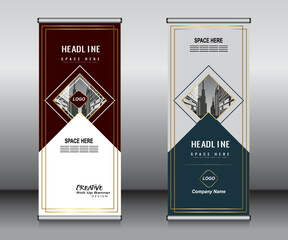 modern luxury roll up banner design template.