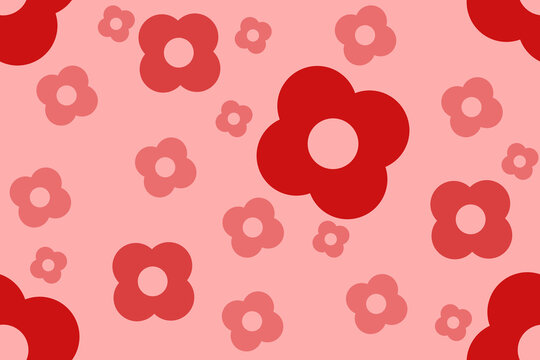 illustration seamless pattern flowers red. template for printing on postcards, signs, poster, clothing.
