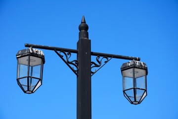 Decorating iron streetlight along the promenade, Sidmouth, Devon, UK, Europe,