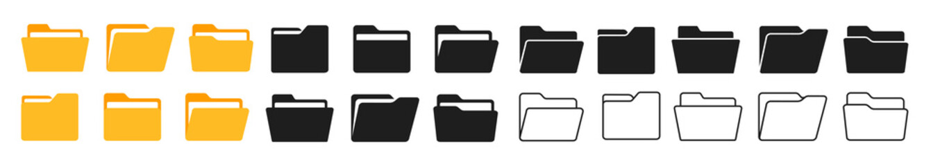 File folder icon set vector illustration
