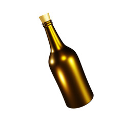 3d render of champagne bottle isolated