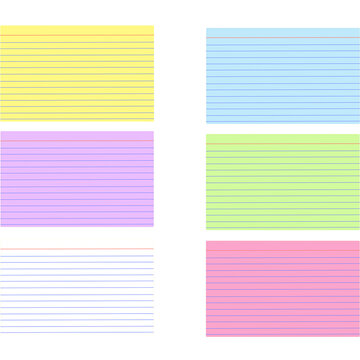 Colored Index Cards Stock Photo - Download Image Now - Index Card, Yellow,  Cut Out - iStock