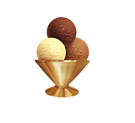 glace, 3 boules, coupe, sorbet, frais, dessert, sucré, crème glacée, délicieux, parfum, chocolat, café, vanille