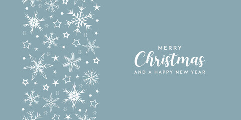 christmas greeting card with white snowflake border © krissikunterbunt