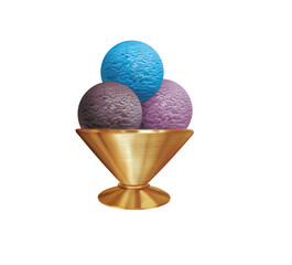 glace, 3 boules, coupe, sorbet, frais, dessert, sucré, crème glacée, délicieux, parfum, curaçao, myrtille, menthe