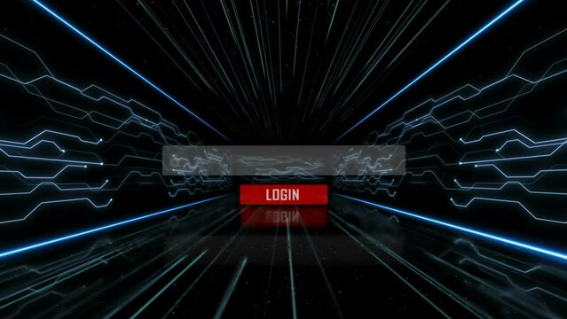 GAME OVER Text Animation and Tech Room, with Alpha Matte, Loop
