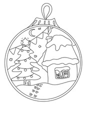 christmas card with christmas tree