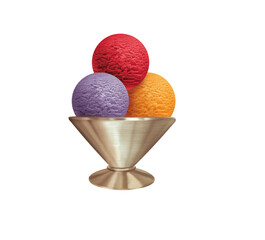 glace, 3 boules, coupe, sorbet, frais, dessert, sucré, crème glacée, délicieux, parfum, cassis, ,orange, myrtille