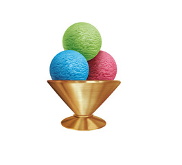 glace, 3 boules, coupe, sorbet, frais, dessert, sucré, crème glacée, délicieux, parfum, fraise, framboise, pistache,  curaçao, bleu