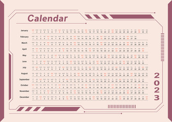 Calendar horizontal_2023_5_copy